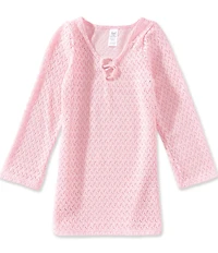 Angel Beach Big Girls Long Shoulder Crochet Cover-Up