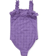 Angel Beach Big Girls Popcorn Scrunch One Piece Swimsuit