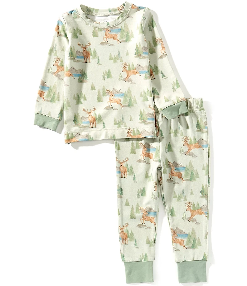 Angel Dear Baby Boys Bamboo Buck Deer Long Sleeve Top & Loungewear Pants Set