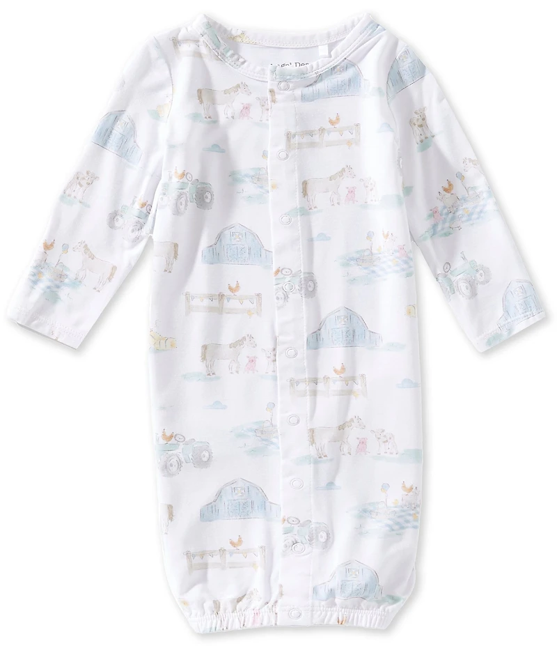 Angel Dear Baby Boys Bamboo Farm Animal Party Convertible Gown