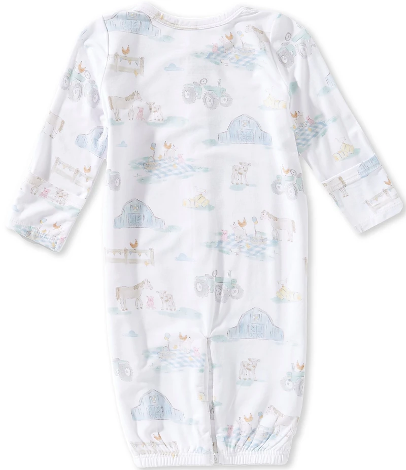 Angel Dear Baby Boys Bamboo Farm Animal Party Convertible Gown