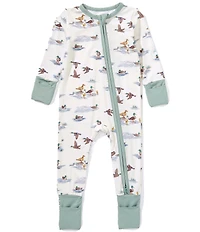 Angel Dear Baby Boys Bamboo Long Sleeve Migrating Mallards 2-Way Zipper Convertible Coverall