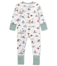 Angel Dear Baby Boys Bamboo Long Sleeve Migrating Mallards 2-Way Zipper Convertible Coverall