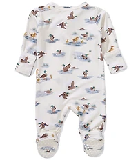 Angel Dear Baby Boys Bamboo Long Sleeve Migrating Mallards 2-Way Zipper Footie