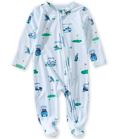 Angel Dear Baby Boys Long Sleeve Vintage Golf Zipper Footed Coverall