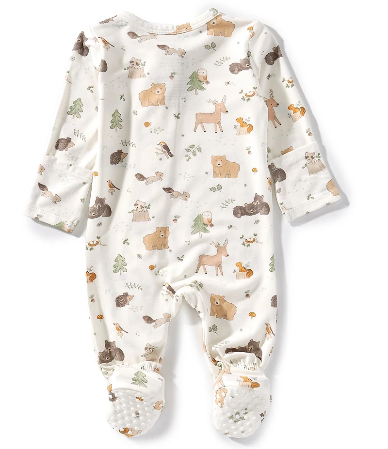 Angel Dear Baby Boys Bamboo Long Sleeve Woodland Babies 2-Way Zipper Footie