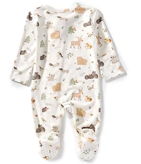 Angel Dear Baby Boys Bamboo Long Sleeve Woodland Babies 2-Way Zipper Footie