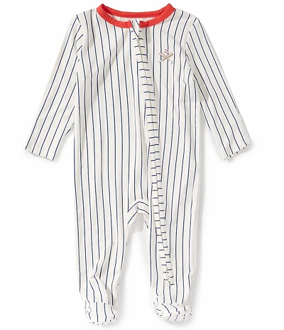 Angel Dear Baby Boys Baseball Stripe Footed Coverall