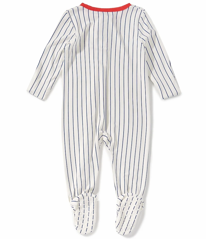 Angel Dear Baby Boys Baseball Stripe Footed Coverall