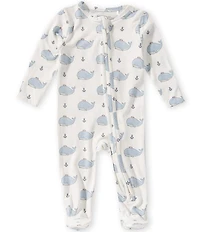 Angel Dear Baby Boys Bubbly Sailor Whales 2-Way Zipper Footie