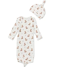 Angel Dear Baby Boys Cowboy Boots Print Knotted Gown
