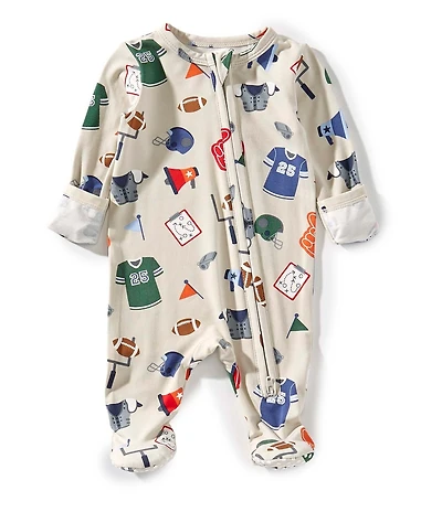 Angel Dear Baby Boys Long Sleeve Game Day 2-Way Zipper Footie