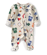Angel Dear Baby Boys Long Sleeve Game Day 2-Way Zipper Footed Footie