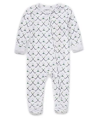 Angel Dear Baby Boys Long Sleeve Golf Print Zipper Footie Coverall