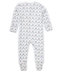 Angel Dear Baby Boys Long Sleeve Golf Print Zipper Footie Coverall