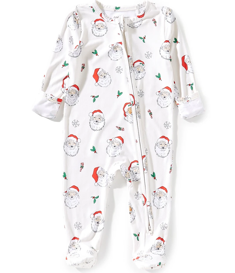 Angel Dear Baby Boys Long-Sleeve Santa Face-Printed Footed Coverall