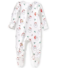 Angel Dear Baby Boys Long-Sleeve Santa Face-Printed Footed Coverall