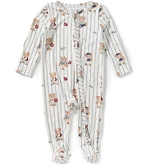 Angel Dear Baby Boys Mixed Sports Bear 2 Way Zip Footie