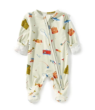 Angel Dear Baby Boys Long Sleeve Fishing Things Zipper Footie Coverall