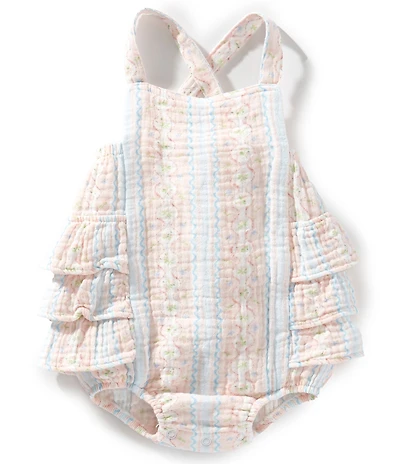 Angel Dear Baby Girls Ogee Floral Sunsuit Romper