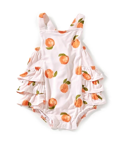 Angel Dear Baby Girls Watercolor Peaches Sunsuit Romper