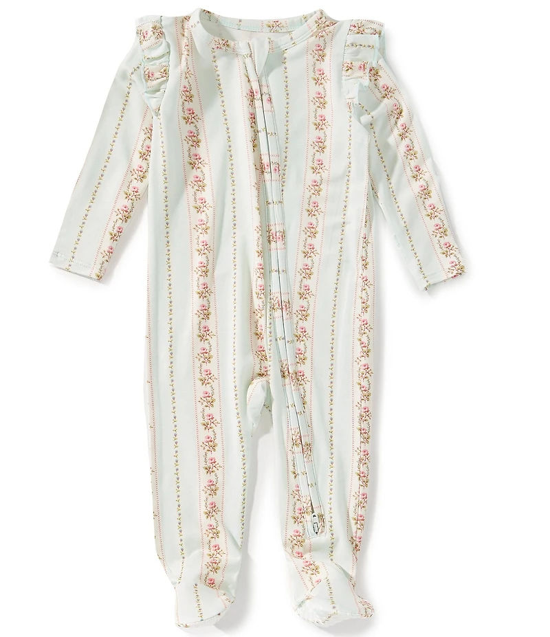 Angel Dear Baby Girls Antoinette Stripe Footed Coverall