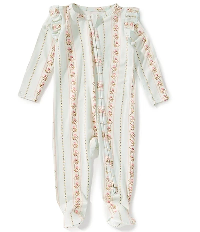 Angel Dear Baby Girls Antoinette Stripe Footed Coverall
