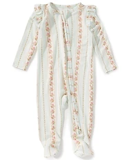 Angel Dear Baby Girls Antoinette Stripe Footed Coverall