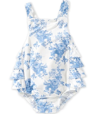 Angel Dear Baby Girls Dream Cottage Floral Ruffle Sunsuit Romper