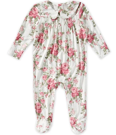 Angel Dear Baby Girls Cabbage Rose Footed Coverall