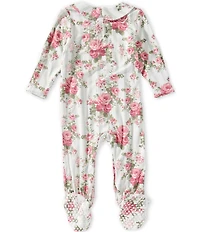 Angel Dear Baby Girls Cabbage Rose Footed Coverall