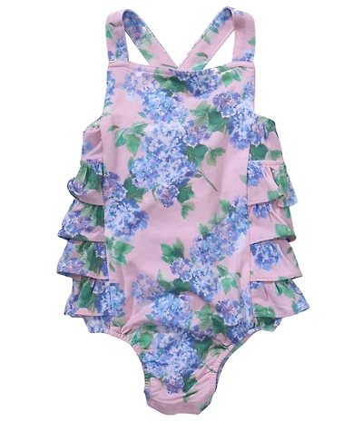 Angel Dear Baby Girls Hydrangeas Sunsuit Ruffle Romper