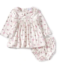Angel Dear Baby Girls Bamboo Long-Sleeve Dainty Buds Dress