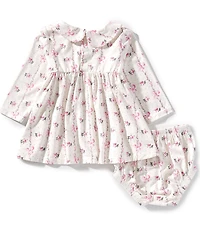 Angel Dear Baby Girls Bamboo Long-Sleeve Dainty Buds Dress
