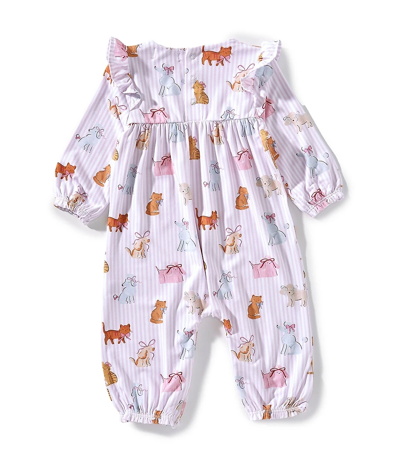 Angel Dear Baby Girls Bamboo Long Sleeve Fancy Pet Print Coverall