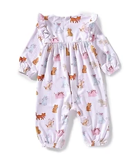 Angel Dear Baby Girls Bamboo Long Sleeve Fancy Pet Print Coverall