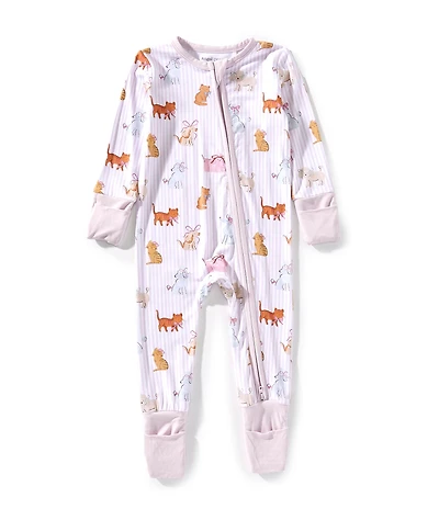 Angel Dear Baby Girls Bamboo Long Sleeve Fancy Pets 2-Way Zipper Convertible Coverall