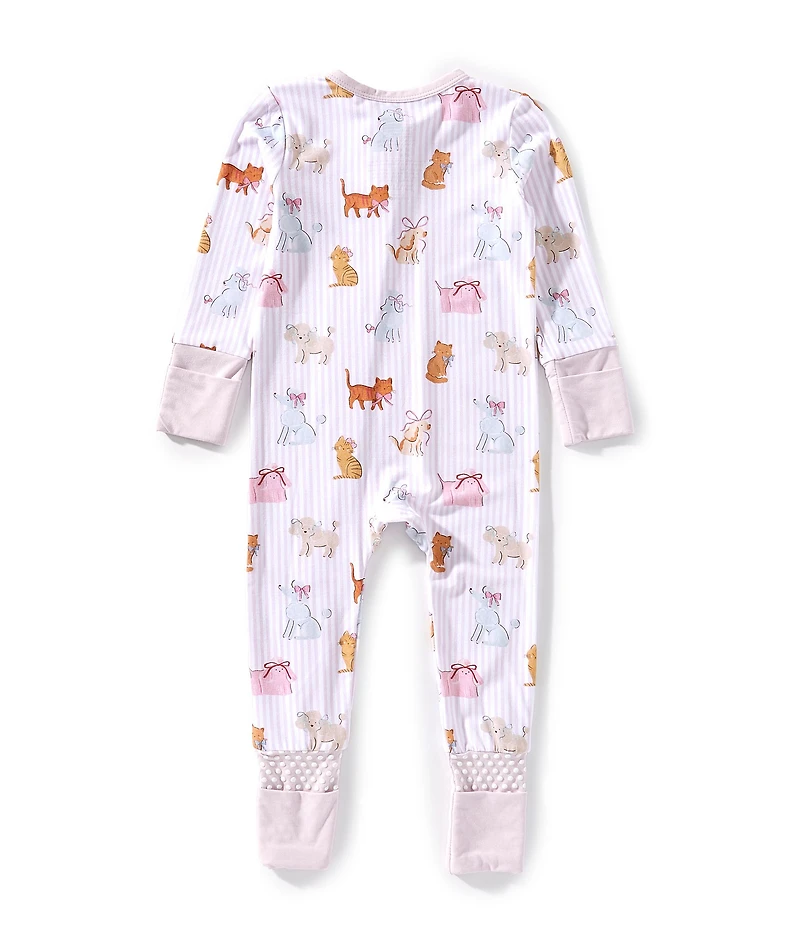 Angel Dear Baby Girls Bamboo Long Sleeve Fancy Pets 2-Way Zipper Convertible Coverall