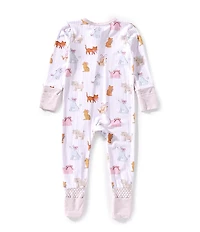 Angel Dear Baby Girls Bamboo Long Sleeve Fancy Pets 2-Way Zipper Convertible Coverall