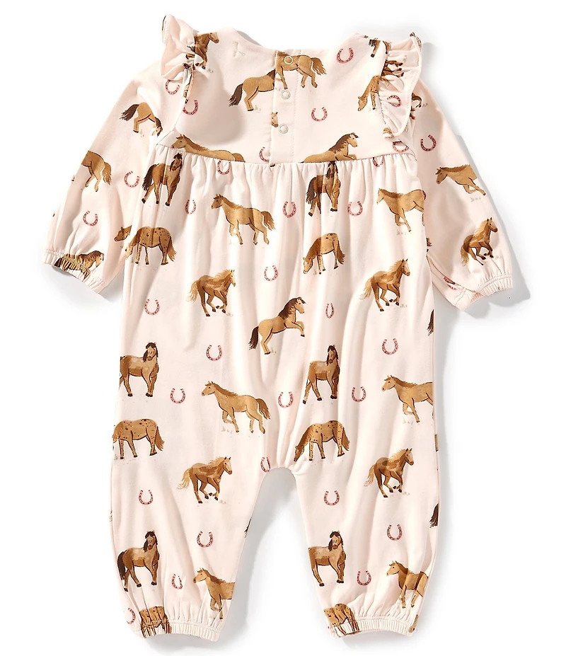 Angel Dear Baby Girls Bamboo Long Sleeve Horses Coverall
