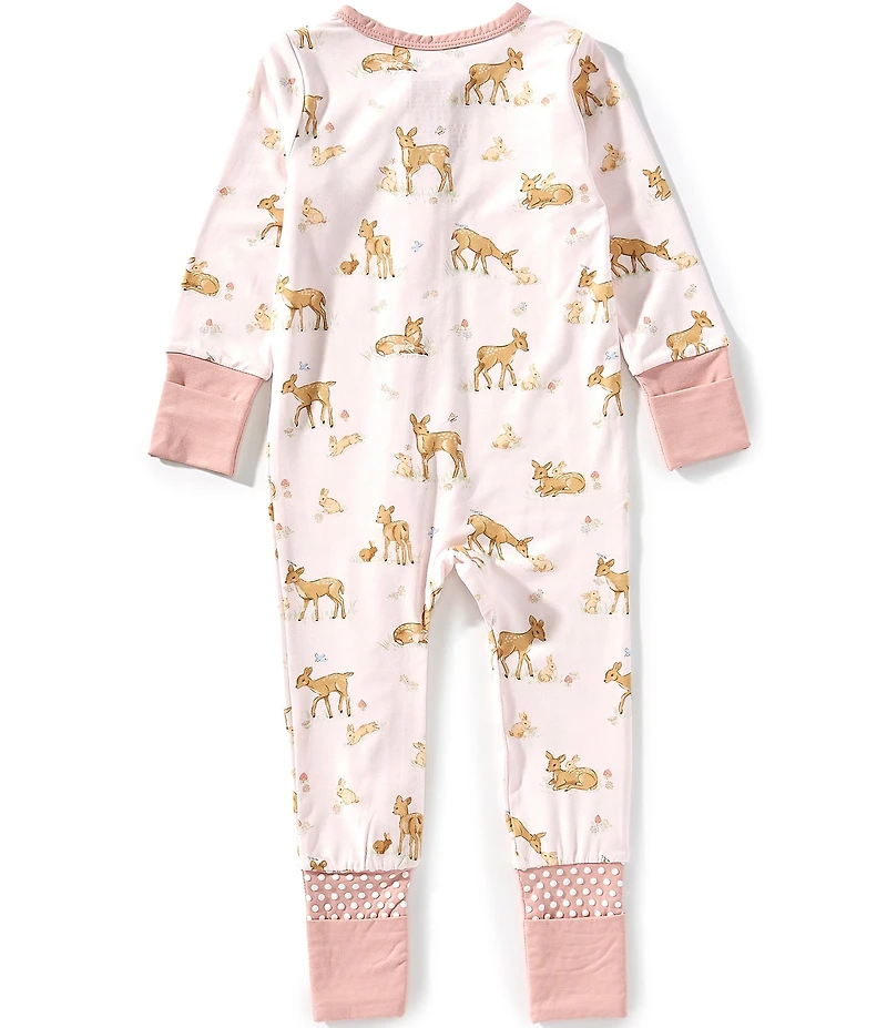 Angel Dear Baby Girls Bamboo Long Sleeve Little Fawn 2-Way Zipper Convertible Coverall