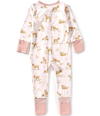 Angel Dear Baby Girls Bamboo Long Sleeve Little Fawn 2-Way Zipper Convertible Coverall