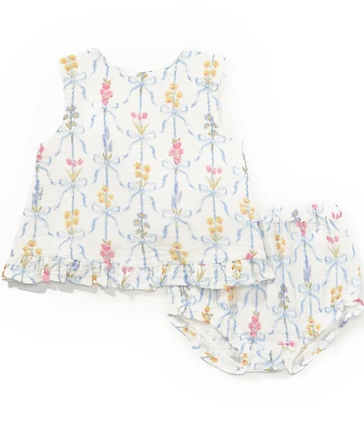 Angel Dear Baby Girls Bamboo Ribbon Bouquets Ruffle Trim Set