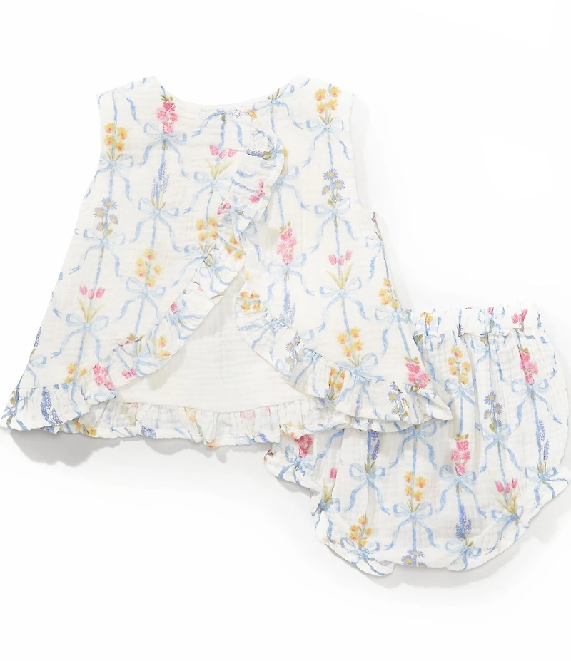 Angel Dear Baby Girls Bamboo Ribbon Bouquets Ruffle Trim Set