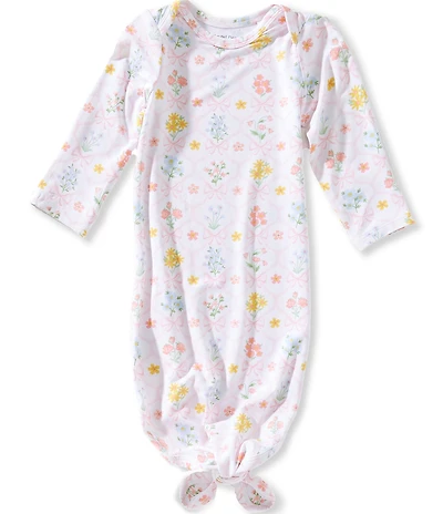 Angel Dear Baby Girls Bamboo Spring Blooms Bow Trellis Knot Gown