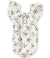 Angel Dear Baby Girls Belle Floral Rosette Short Ruffle Sleeve Bubble