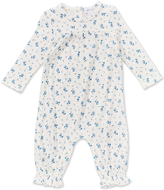 Angel Dear Baby Girls Joli Long Sleeve Rosette Romper