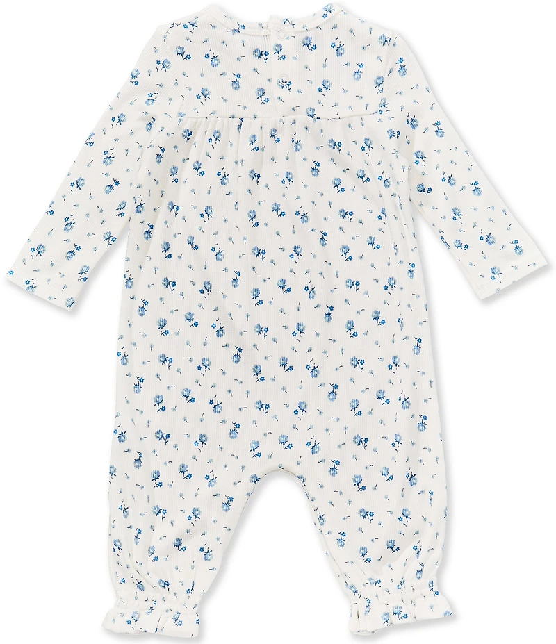 Angel Dear Baby Girls Joli Long Sleeve Rosette Romper