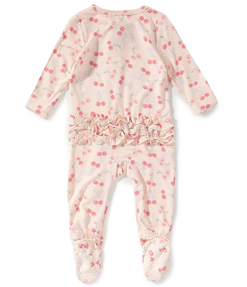 Angel Dear Baby Girls Long Sleeve Sweet Bow Cherries Coverall