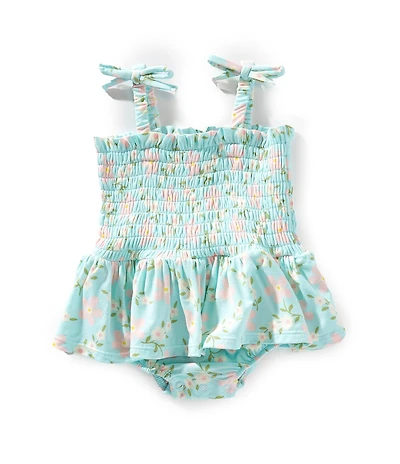 Angel Dear Baby Girls Vintage Daisy Smocked Skirted Bubble